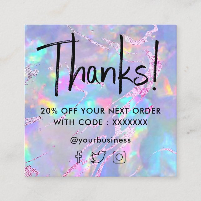 ・ Gemstone opal Texture Discount Card Quadratische Visitenkarte (Vorderseite)