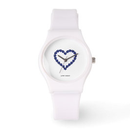 Gemstone Sapphire Blue Heart Armbanduhr