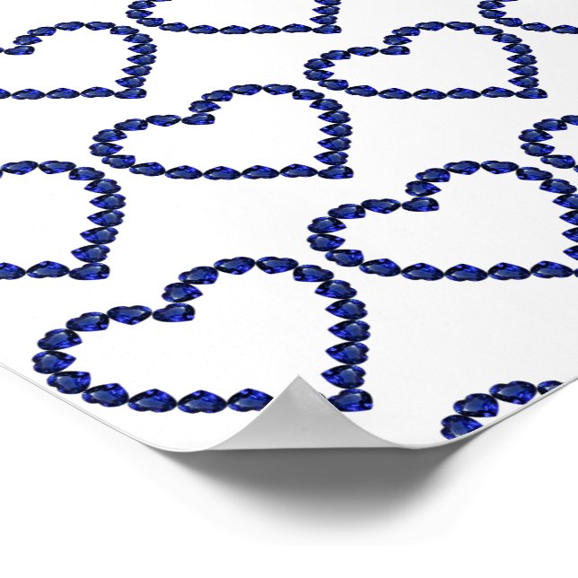 Gemstone Sapphire Blue Heart Poster (Ecke)