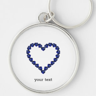 Gemstone Sapphire Blue Heart Schlüsselanhänger