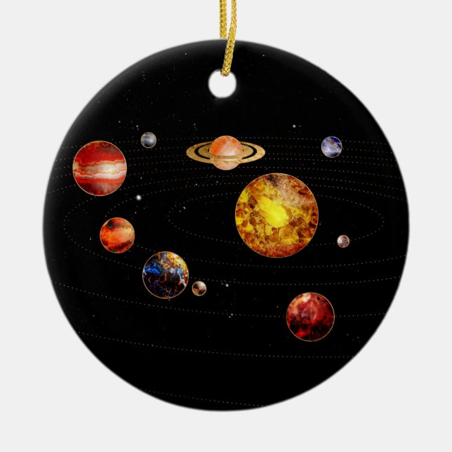 Gemstone-Solarsystem Keramik Ornament (Vorne)
