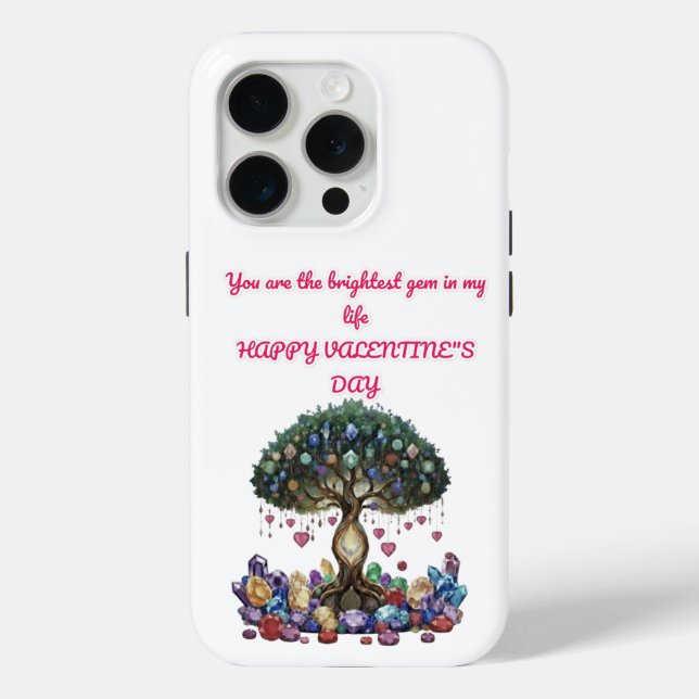 Gemstone Tree Happy Valentine's day Case-Mate iPhone Hülle (Rückseite)
