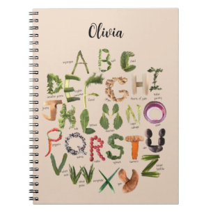 Gemüse Alphabet Niedlich Kids Food Notebook Notizblock