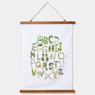 Gemüse Alphabet - Obst und Gemüse Alphabet Wandteppich Mit Holzrahmen