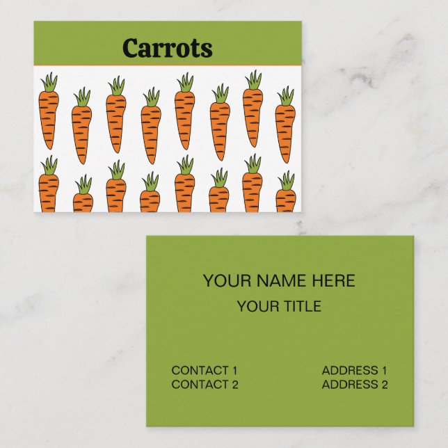 Gemüse aus Karotten Frische Gesundheit Visitenkarte (Vorne/Hinten)