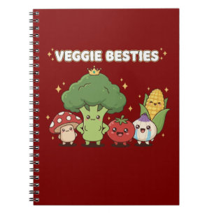 Gemüse-Besties Süßer Kawaii-Cartoon-Gemüse Notizblock