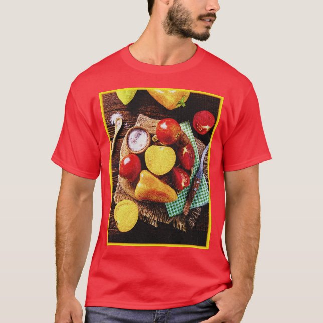 "Gemüse hausgemachte Salate" Niedliches Foto. Jetz T-Shirt (Vorderseite)