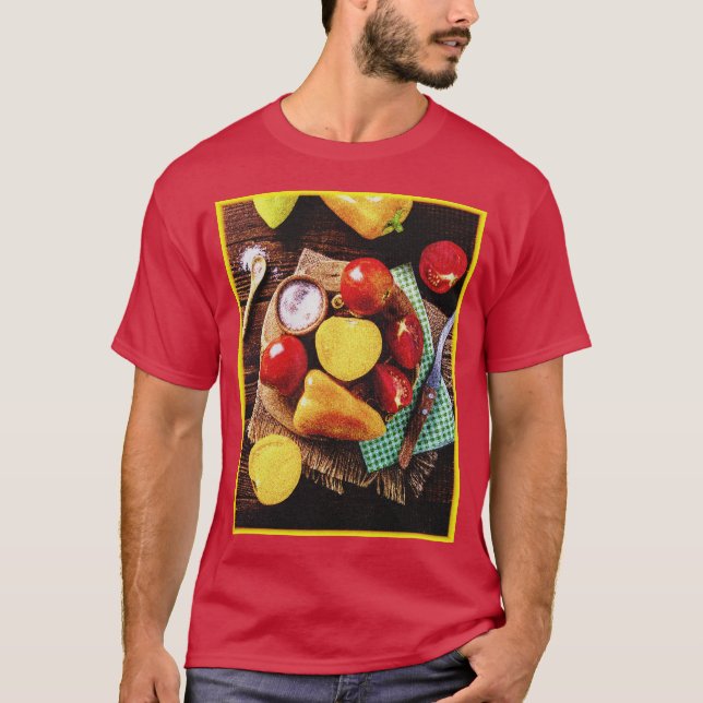"Gemüse hausgemachte Salate" Niedliches Foto. Jetz T-Shirt (Vorderseite)