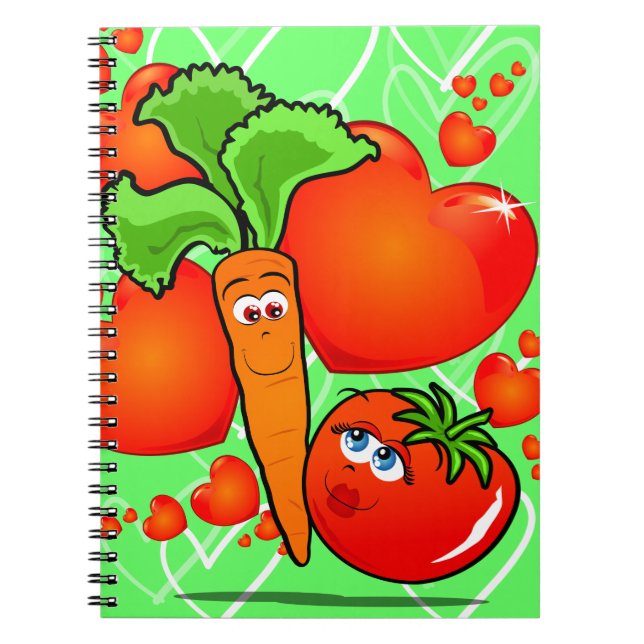 Gemüse in Liebe, Notebook Notizblock (Vorderseite)