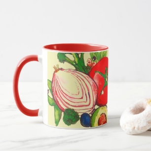 Gemüse-Kunst in hellen Farben  Tasse