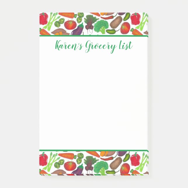 Gemüse Lebensmittelgeschäft Einkauf Greenmarket Ko Post-it Klebezettel (Vorderseite)