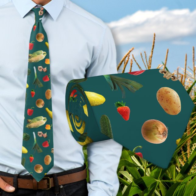 Gemüse-Muster-Bauer-Veganer-Schlips Krawatte (Von Creator hochgeladen)