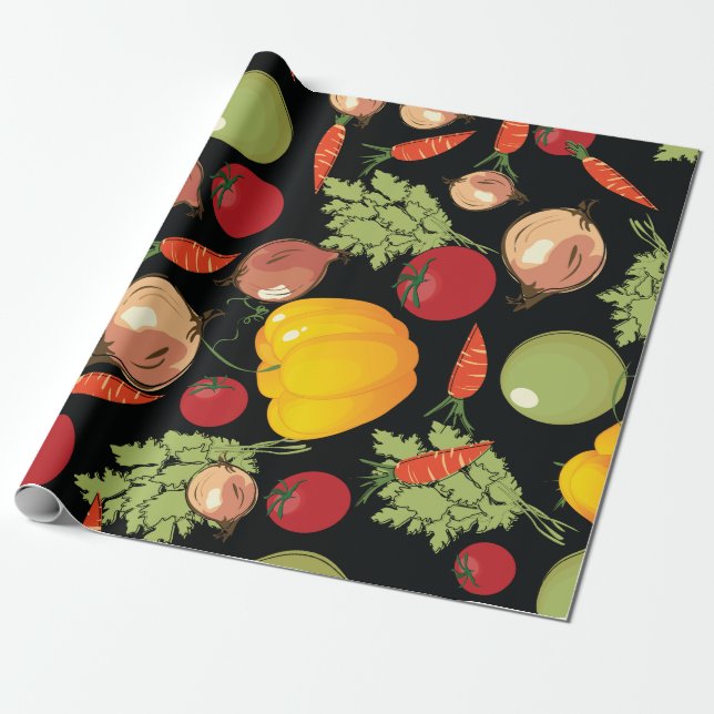 Gemüse-Muster Geschenkpapier (Ungerollt)