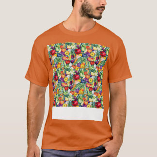 Gemüse Nahtloses Muster Gemüse Blattreich Grün Sal T-Shirt