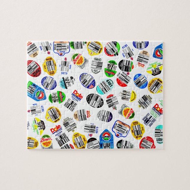 Gemüse Obst Strichcode Sticker Muster (Horizontal)