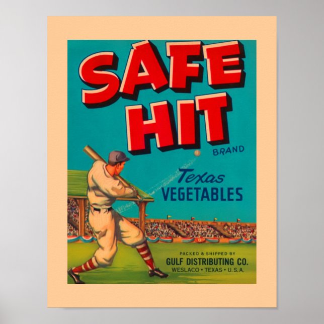 Gemüse Safe Hit Food Vintage und Poster (Vorne)