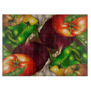 Gemüse und Kräuter Bio Naturfrische Lebensmittel Schneidebrett