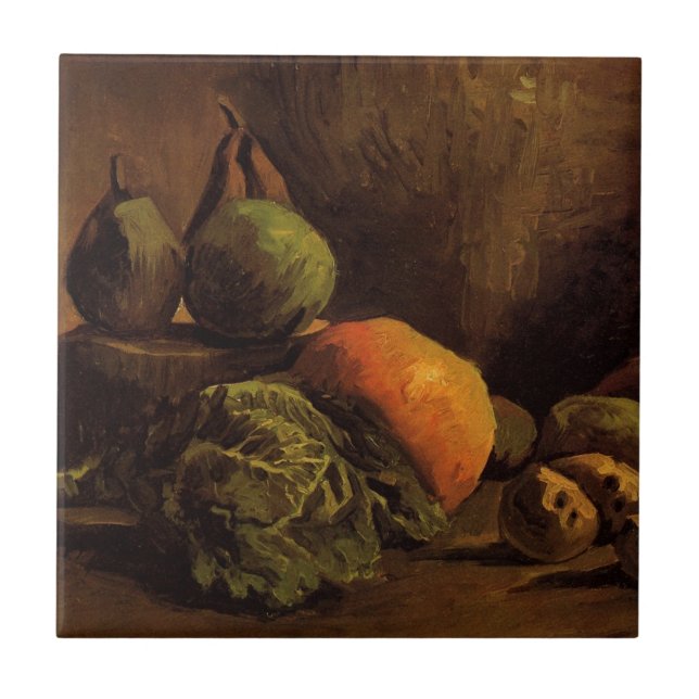 Gemüse und Obst von Vincent van Gogh Fliese (Vorderseite)