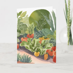 Gemüsegarten Aquarellmalerei Karte