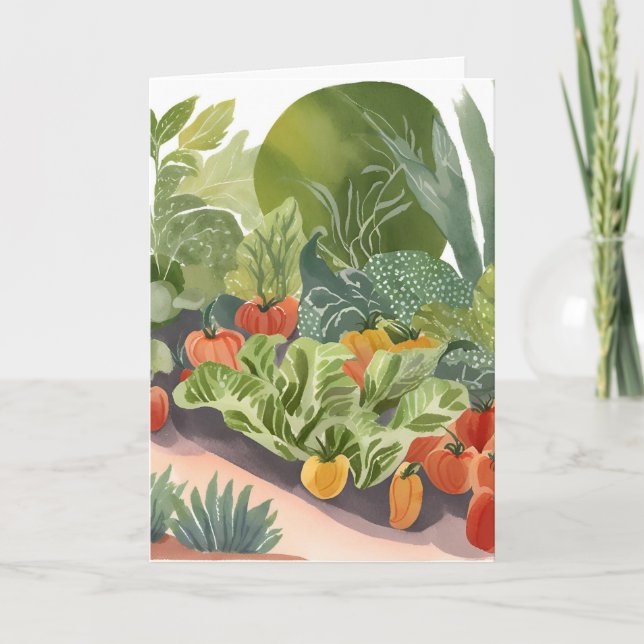 Gemüsegarten | Aquarellmalerei Karte (Vorderseite)