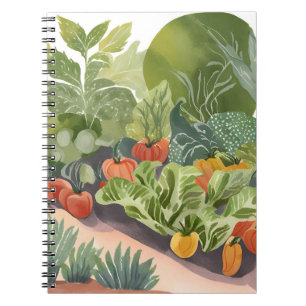 Gemüsegarten   Aquarellmalerei Notizblock