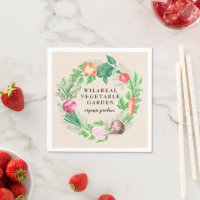 Gemüsegarten Bio Bauernhof Monogram Napkins