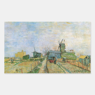 Gemüsegarten in Montmartre von Vincent van Gogh Rechteckiger Aufkleber