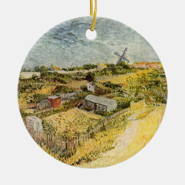 Gemüsegärten, Montmartre von Vincent van Gogh Keramik Ornament (Vorne)