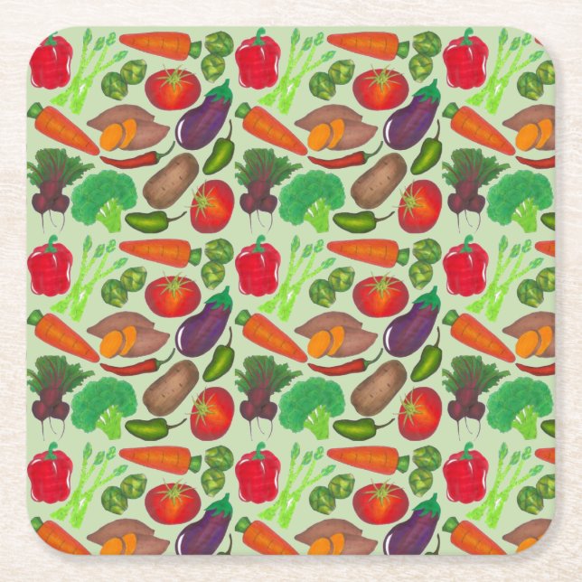 Gemüsegarten produzieren Grünmarktprodukte Rechteckiger Pappuntersetzer (Vorderseite)