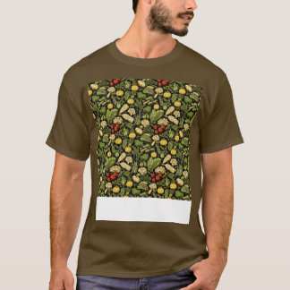Gemüsegartiges, nahtloses Muster Veggie Leafy Grün T-Shirt