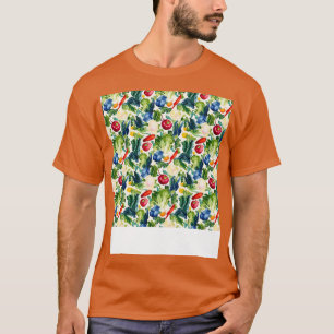 Gemüsegartiges, nahtloses Muster Veggie Leafy Grün T-Shirt