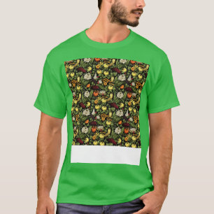 Gemüsegartiges, nahtloses Muster Veggie Leafy Grün T-Shirt