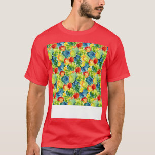 Gemüsegartiges, nahtloses Muster Veggie Leafy Grün T-Shirt