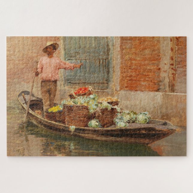 Gemüsehändler in Venedig (von Vincenzo Caprile) (Horizontal)