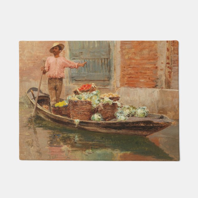 Gemüsehändler in Venedig (von Vincenzo Caprile) Fußmatte (Vorderseite)