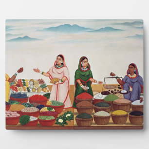 Gemüsemarkt in Benares, c.1840 (gou Fotoplatte