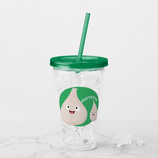 Gemüsemodelle für niedlichen Knoblauch-Cartoon Acryltrinkbecher (Rückseite Ice)