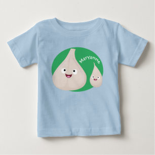 Gemüsemodelle für niedlichen Knoblauch-Cartoon Baby T-shirt