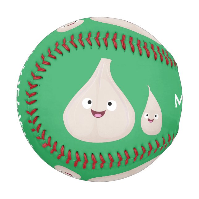 Gemüsemodelle für niedlichen Knoblauch-Cartoon Baseball (Vorderseite Links)