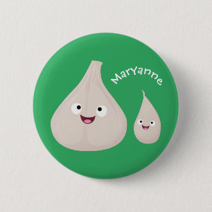 Gemüsemodelle für niedlichen Knoblauch-Cartoon Button