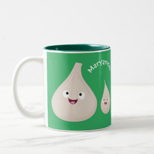 Gemüsemodelle für niedlichen Knoblauch-Cartoon Zweifarbige Tasse