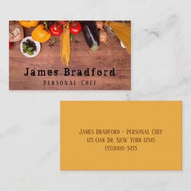 Gemüsepflanze an Bord Persönlicher Koch Visitenkarte (Vorne/Hinten)