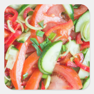 Gemüsesalat Quadratischer Aufkleber