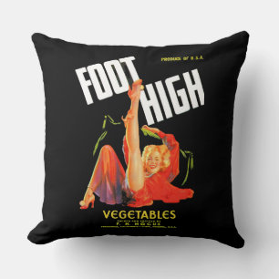 Gemüseschild der 40er Jahre Foot High Gemüses Kissen