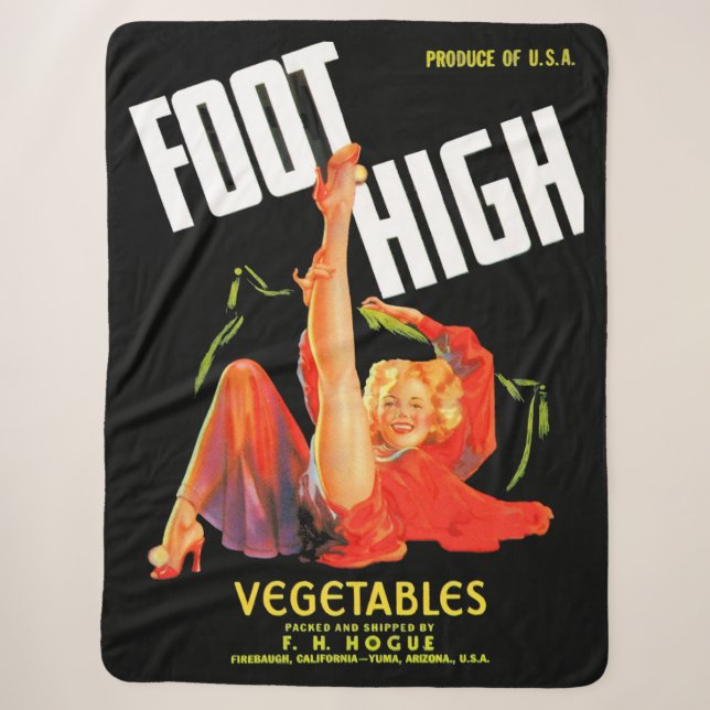 Gemüseschild der 40er Jahre Foot High Gemüses Sherpadecke (Vorderseite)