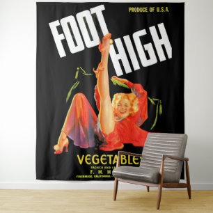 Gemüseschild der 40er Jahre Foot High Gemüses Wandteppich