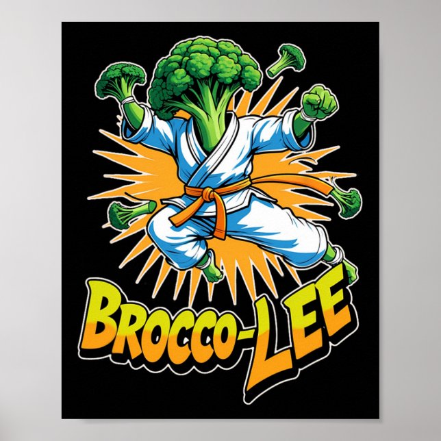 Gemüsesdesign Brocco Lee im Garten Karate Poster (Vorne)
