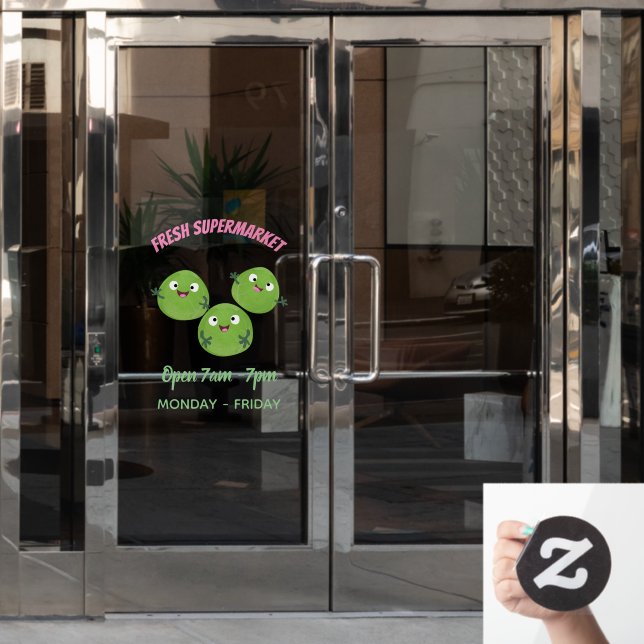 Gemüsesorten von Funny Brussels Cartoon Fensteraufkleber (Büro Tür)