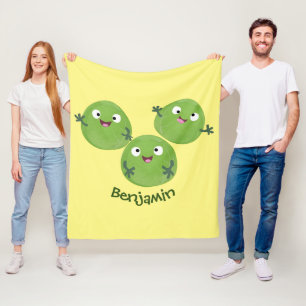 Gemüsesorten von Funny Brussels Cartoon Fleecedecke