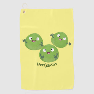 Gemüsesorten von Funny Brussels Cartoon Golfhandtuch